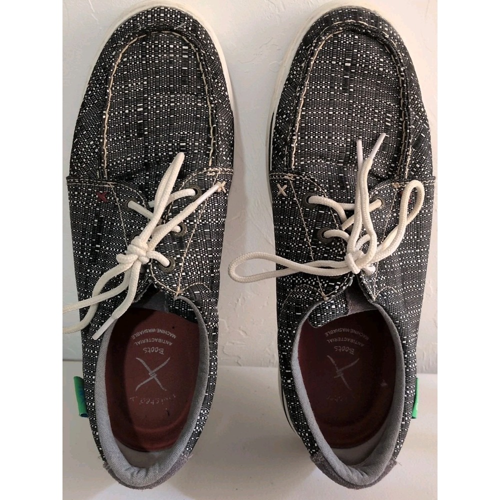 Twisted X Men's Boat Shoe Moccasins with an ecoTWX Tweed Upper Size 10M
